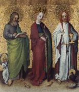 Stefan Lochner Saints Matthew,Catherine of Alexandria and John the Vangelist oil on canvas